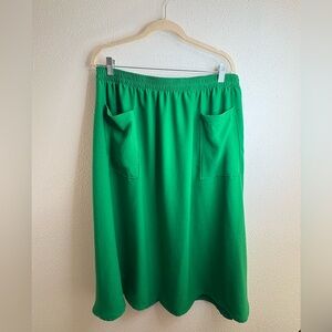 Altar PDX Eva Midi Skirt with Pockets in Green